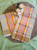 Tissue red stripe set mundu 3inch