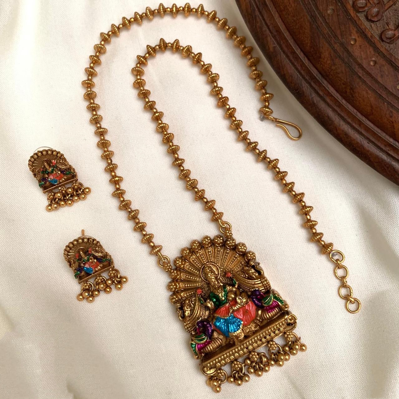Meenakari pendant ball chain V2