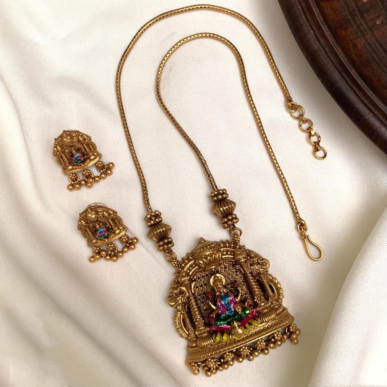 Meenakari pendant chain set V2