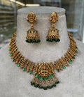 Lakshmi Nagas Green stone necklace