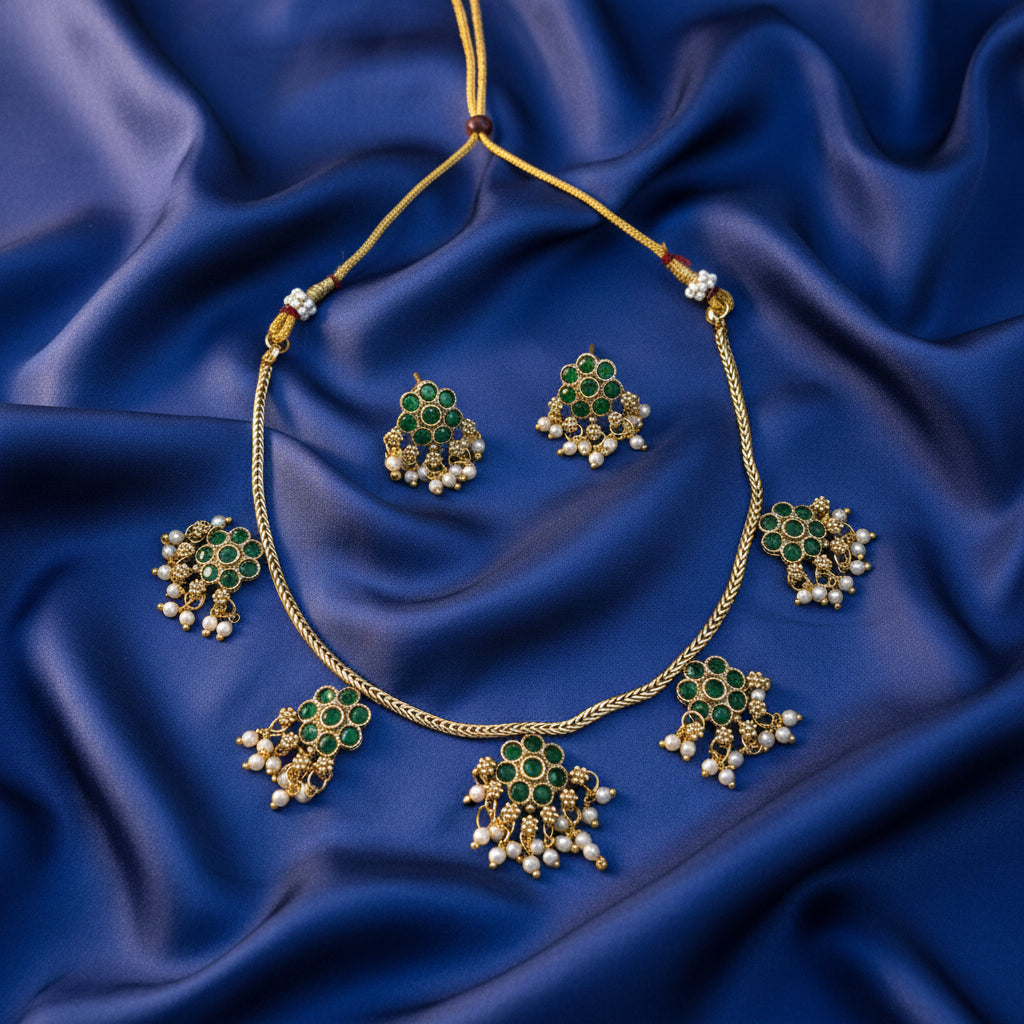 Flower charms with white pearl hanging