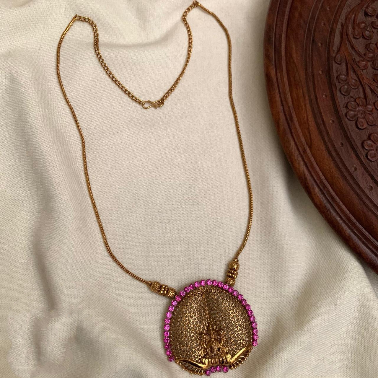 Antique finish lakshmi pendant