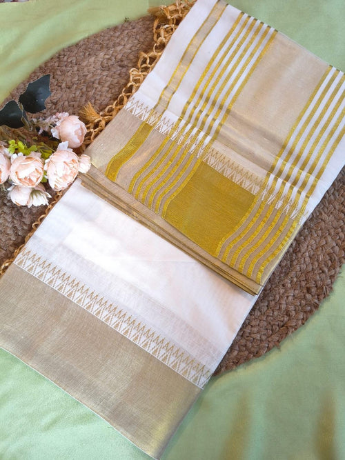 Cotton fancy komma set saree