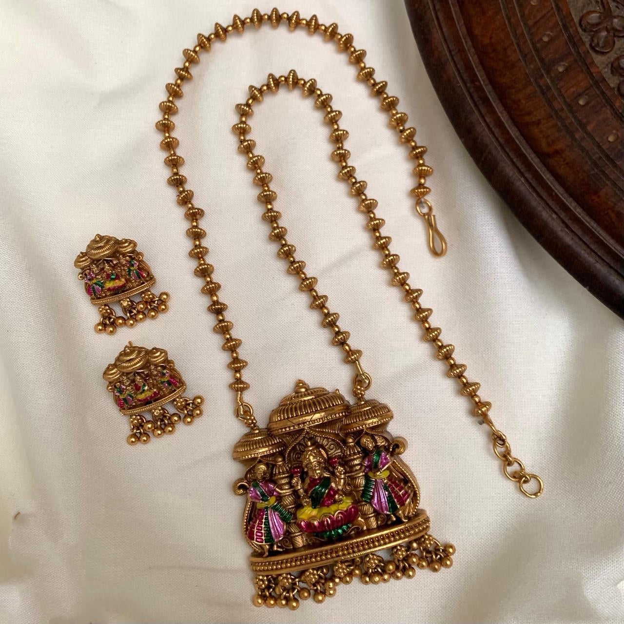 Meenakari pendant ball chain V3