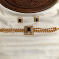 3 layer gold chocker blue