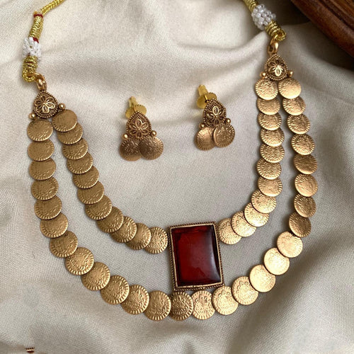 Coin double layer necklace