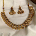 Coin x lakshmi multi stones short necklace