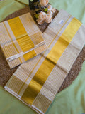 Tissue Golden stripe Set Mundu 3 inch