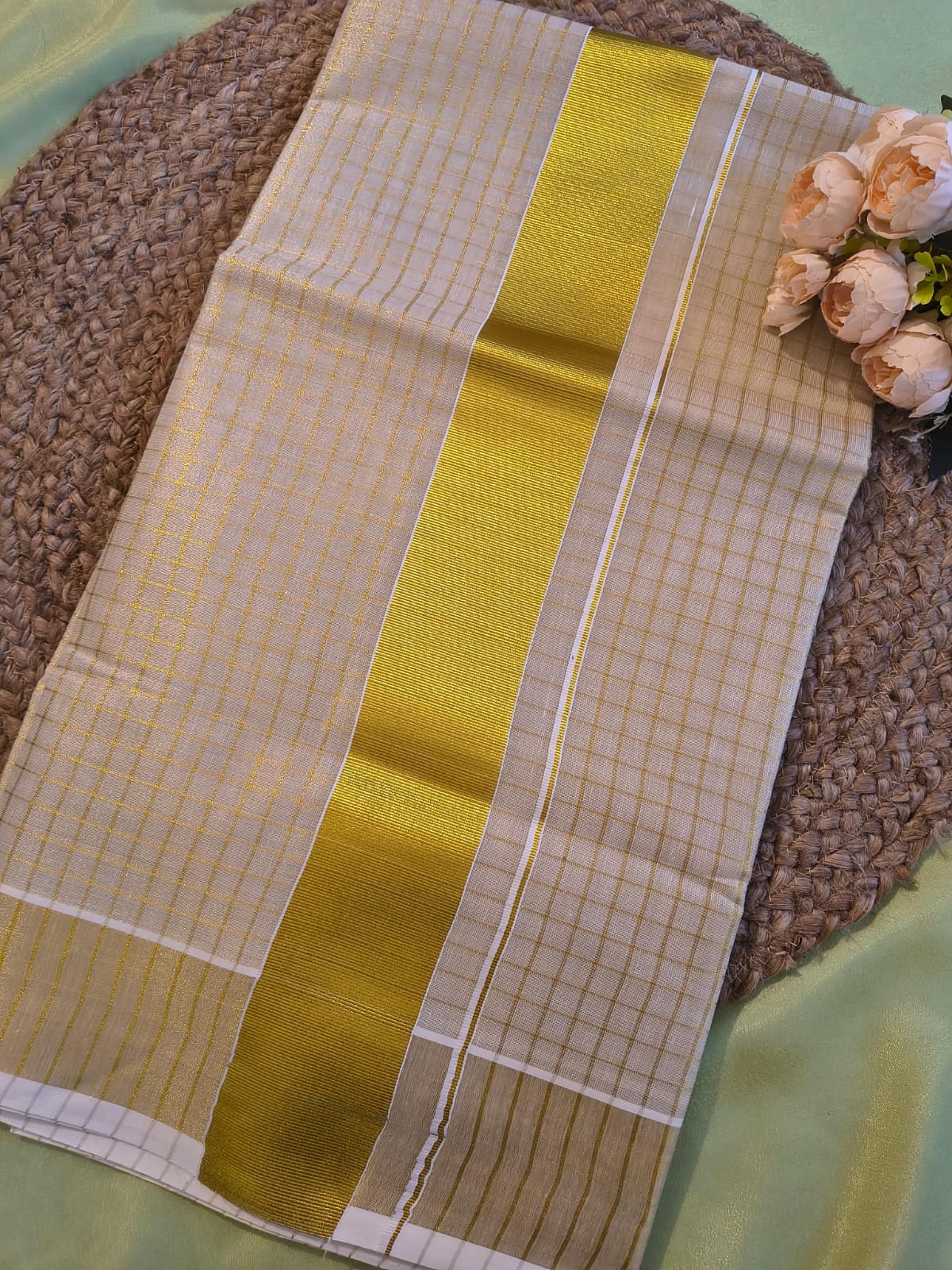Tissue small check saree