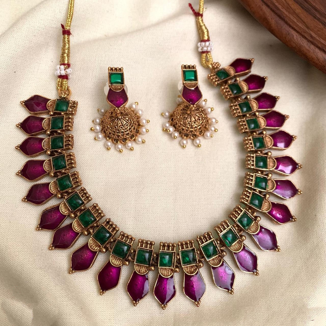 Purple palakka necklace